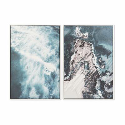 Schilderij DKD Home Decor 62,5 x 4,5 x 93 cm Zee en oceaan (2 Stuks)