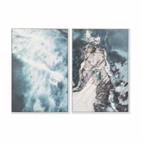 Schilderij DKD Home Decor 62,5 x 4,5 x 93 cm Zee en oceaan (2 Stuks)