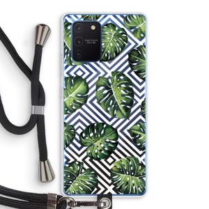 Geometrische jungle: Samsung Galaxy Note 10 Lite Transparant Hoesje met koord