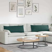 VidaXL Sofa kussens 2 pcs donkergroen 120 x 40 cm stof