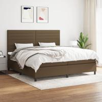 Boxspring met matras stof donkerbruin 200x200 cm