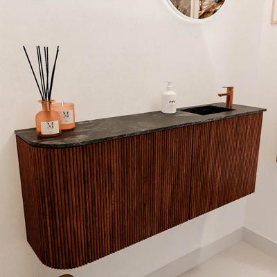 Toiletmeubel Mondiaz Joya Dlux | 101.6 cm | Meubelkleur Ruby | Faye wastafel Lava Wasbak Rechts | 1 kraangat