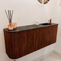 Toiletmeubel Mondiaz Joya Dlux | 101.6 cm | Meubelkleur Ruby | Faye wastafel Lava Wasbak Rechts | 1 kraangat