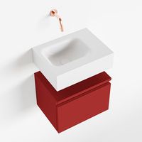 Toiletmeubel Mondiaz Andor | 40 cm | Meubelkleur Fire | Lex vrijhangend wastafel Talc Links | Zonder kraangat