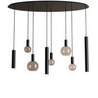 Hanglamp Riva ovaal zwart 8 lichts