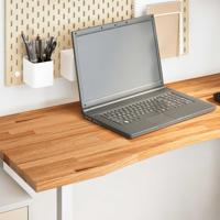 Bureaublad rechthoekig 120x50x2,5 cm eikenhout lichtbruin