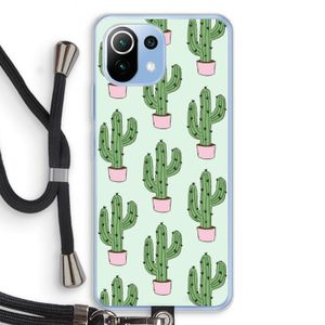 Cactus Lover: Xiaomi Mi 11 Lite Transparant Hoesje met koord