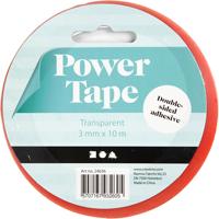 Creativ Company Dubbelzijdig klevend power tape, b: 3 mm, 10 m/ 1 rol