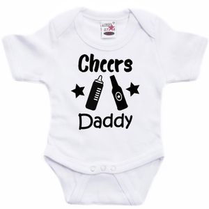 Baby rompertje - Cheers Daddy - wit - kraam/vaderdag cadeau