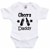 Baby rompertje - Cheers Daddy - wit - kraam/vaderdag cadeau - thumbnail