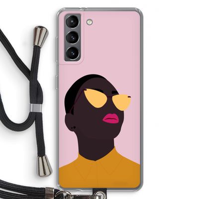 Yellow glasses: Samsung Galaxy S21 Transparant Hoesje met koord