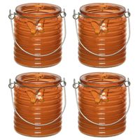 Citronella kaars - 10x - in windlicht - oranje - 20 branduren - citrusgeur