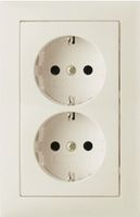 Berker S1 wandcontactdoos met randaarde 2-voudig creme glanzend