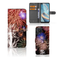 OPPO Reno4 Z Wallet Case met Pasjes Vuurwerk - thumbnail