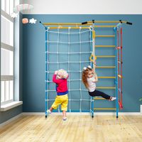 Gymnastiektoestel 7 in 1 Kinderklimmuur met Net 197,5 x 83,5 x 223 cm