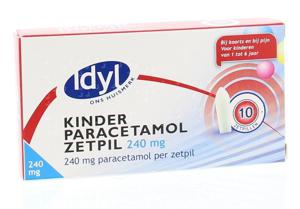 Idyl Paracetamol kind 240mg (10 Zetpillen)