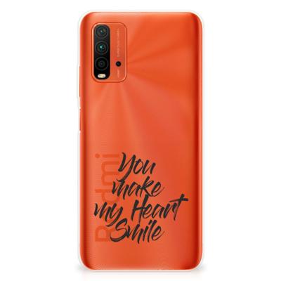 Xiaomi Poco M3 | Siliconen hoesje | met naam Heart Smile Xiaomi Poco M3 | Siliconen hoesje | met naam Heart Smile
