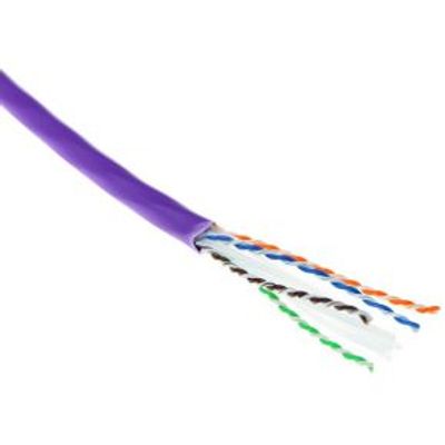 ACT Cat 6A U/UTP massieve installatiekabel, LSZH, CPR euroklasse ECA, 23AWG, violet 500 meter