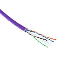 ACT Cat 6A U/UTP massieve installatiekabel, LSZH, CPR euroklasse ECA, 23AWG, violet 500 meter