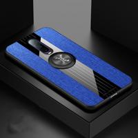 Voor OPPO R17 Pro XINLI stiksels doek Textue schokbestendig TPU beschermhoes met ring houder (blauw)