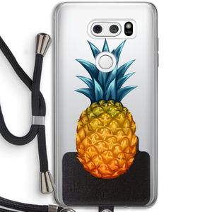 Grote ananas: LG V30 Transparant Hoesje met koord