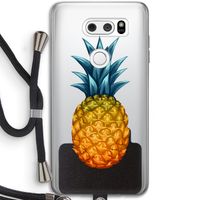 Grote ananas: LG V30 Transparant Hoesje met koord Grote ananas: LG V30 Transparant Hoesje met koord