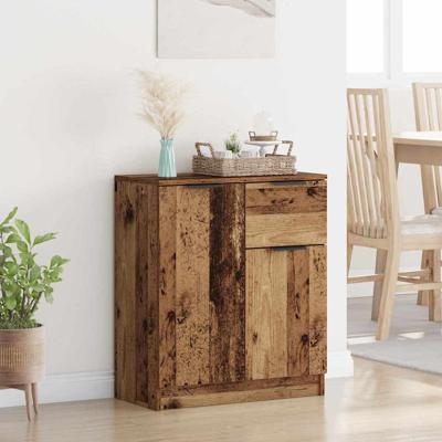 Dressoir met lade Oud hout 60 x 30 x 70 cm Bewerkt hout
