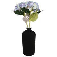 Kunstbloem Hortensia tak - 2x - blauw - 48 cm - losse steel - Kunst zijdebloemen - hydrangea