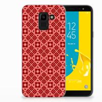 Samsung Galaxy J6 2018 TPU bumper Batik Rood