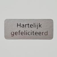 Etiket Hartelijk gefeliciteerd zilver/z