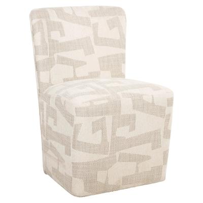 Stoel Lorain met wieltjes beige graffic