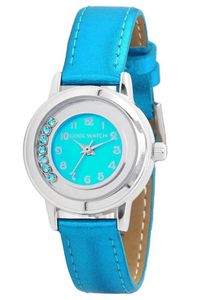 Coolwatch by Prisma CW.212 Kinderhorloge Dazzling Diamonds staal/leder Aqua 26 mm