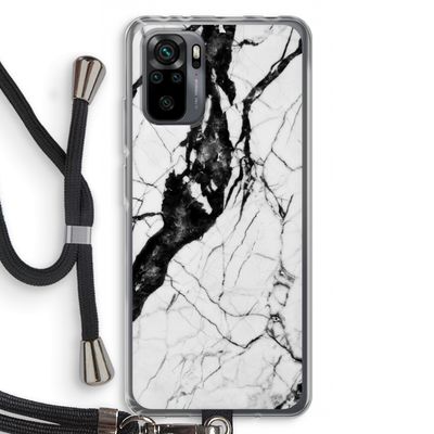 Witte marmer 2: Xiaomi Redmi Note 10 Pro Transparant Hoesje met koord
