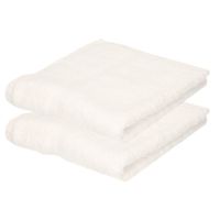 2x Luxe handdoeken wit 50 x 90 cm 550 grams - thumbnail