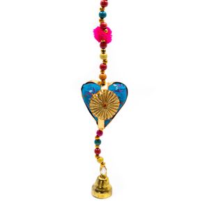 Decoratieve Slinger Stoffen Harten met Belletje (80 cm)