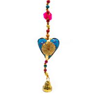 Decoratieve Slinger Stoffen Harten met Belletje (80 cm)