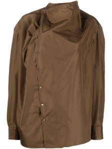 LEMAIRE blouse Soft Collar en soie - Marron