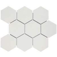 The Mosaic Factory Barcelona grote hexagon mozaïek tegels 26x30 wit mat