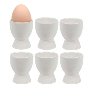 Eierdopjes Bright White - set van 6x - wit - keramiek - 8 x 6 cm