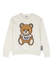 Moschino Kids pull en maille intarsia - Tons neutres