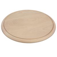 Serveer plank - Set van 6x stuks - D25 cm - hout - rond - ham plankje - broodplank