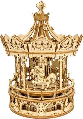 Robotime Romantic Carousel Houten Modelbouw Muziekdoos DIY