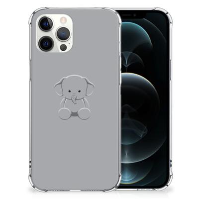 iPhone 12 Pro Max Stevig | Bumper Hoesje | Grijs Baby Olifant iPhone 12 Pro Max Stevig | Bumper Hoesje | Grijs Baby Olifant