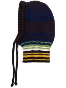 Marni cagoule en maille nervurée à rayures - Marron