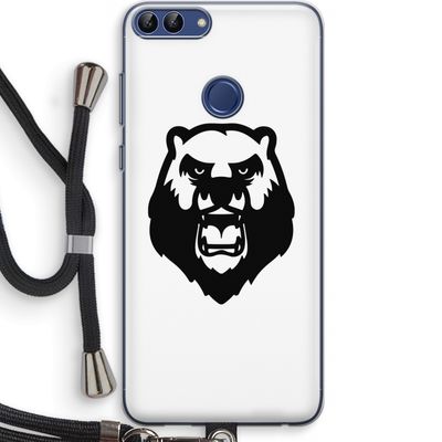 Angry Bear (white): Huawei P Smart (2018) Transparant Hoesje met koord