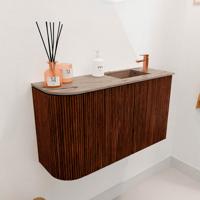 Toiletmeubel Mondiaz Joya Dlux | 71.6 cm | Meubelkleur Ruby | Faye wastafel Arena Wasbak Rechts | 1 kraangat