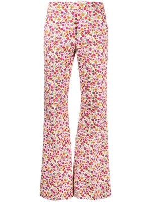 La DoubleJ pantalon Saturday évasé à fleurs - Rose