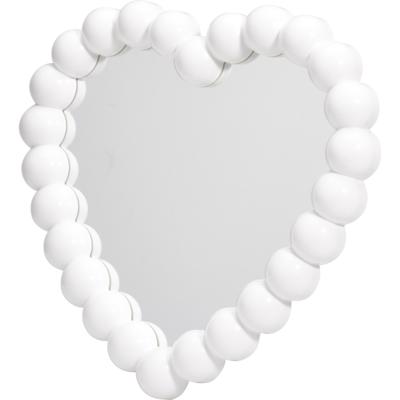 Home & Styling kinder wandspiegel - Heart - 28 x 27 cm - kunststof/glas - wit rand
