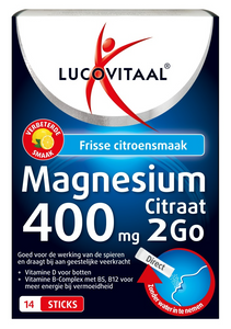 Lucovitaal Magnesium 400 mg 2Go Poedersticks
