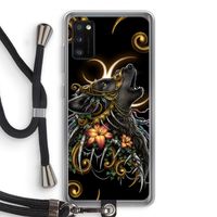 Huilende Wolf: Samsung Galaxy A41 Transparant Hoesje met koord
